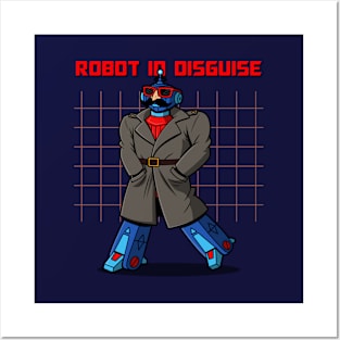 Funny Spy Detective Robot Cartoon Posters and Art